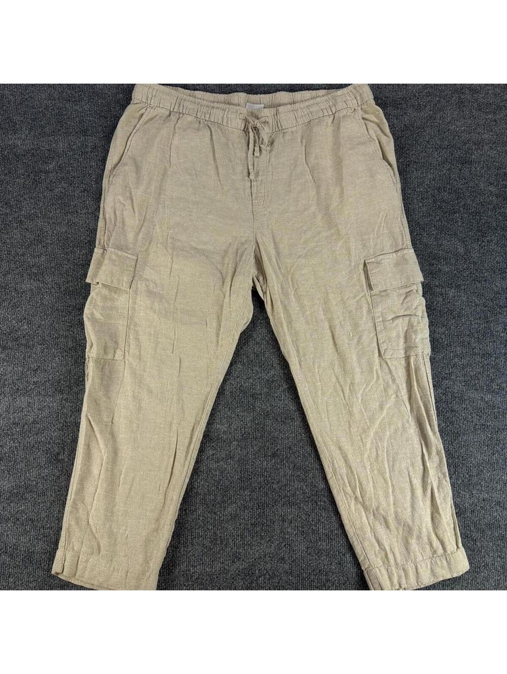 Gap‎ Beige Linen Cotton Blend Cargo Easy Pants XL - Summer, Spring, Beach, Euro